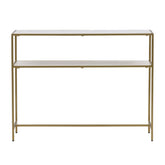 Higgins Brass Finish and White Marble Console Table
